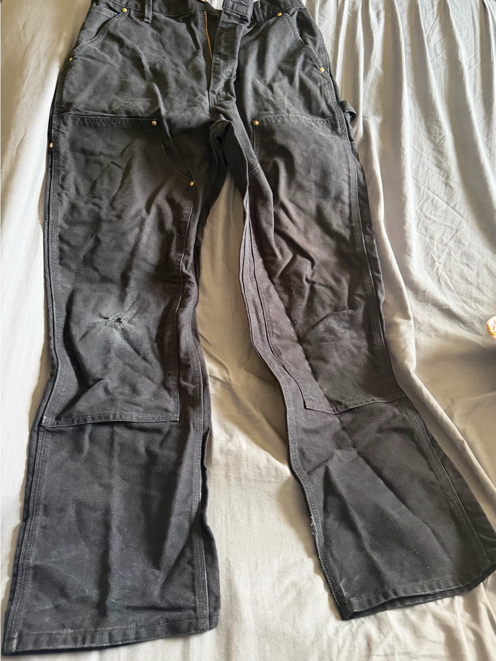 Carhartt Men's Black double knee pants size 34x32